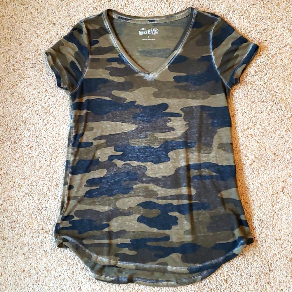 Lucky Brand Camouflage Short Sleeve Tee